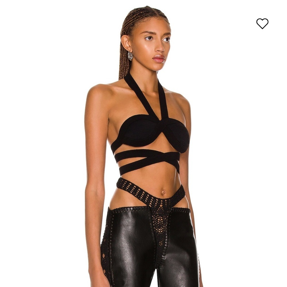 NWT KHAITE Rooke Halter Neck Bralette Top Black - Picture 3 of 7